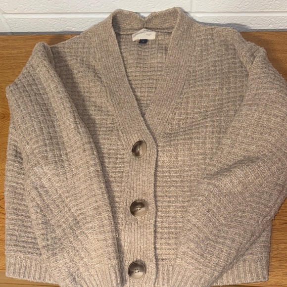 Sweaters - Women's Beige Button-Up Sweater